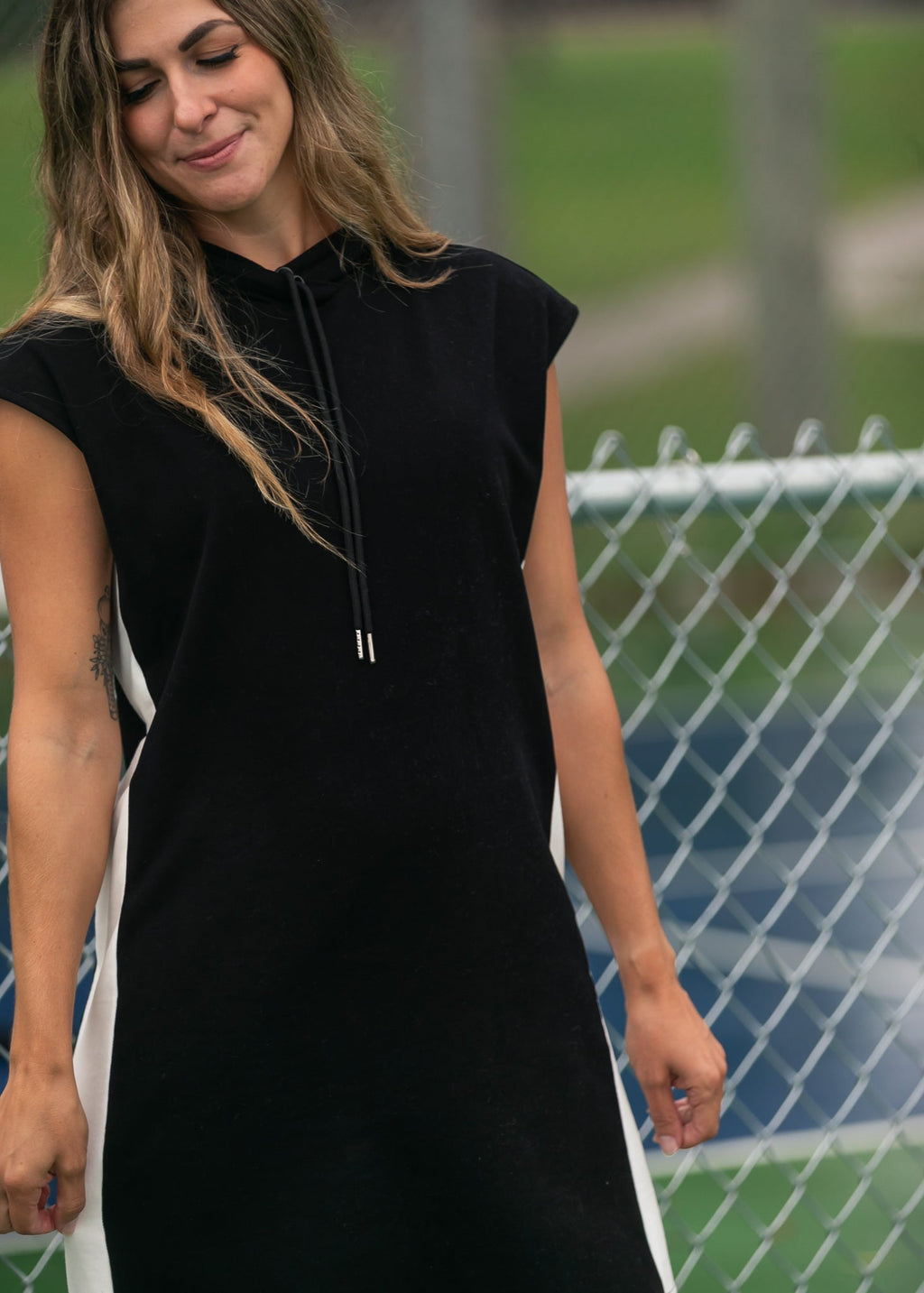 Inherit Co. Asher Hooded Sweatshirt Dress — back view