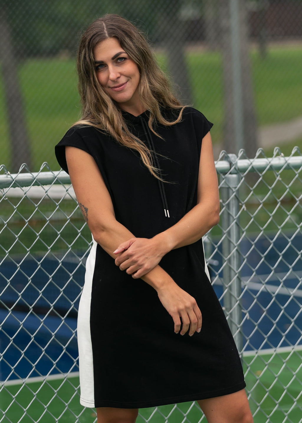 Inherit Co. Asher Hooded Sweatshirt Dress — side view