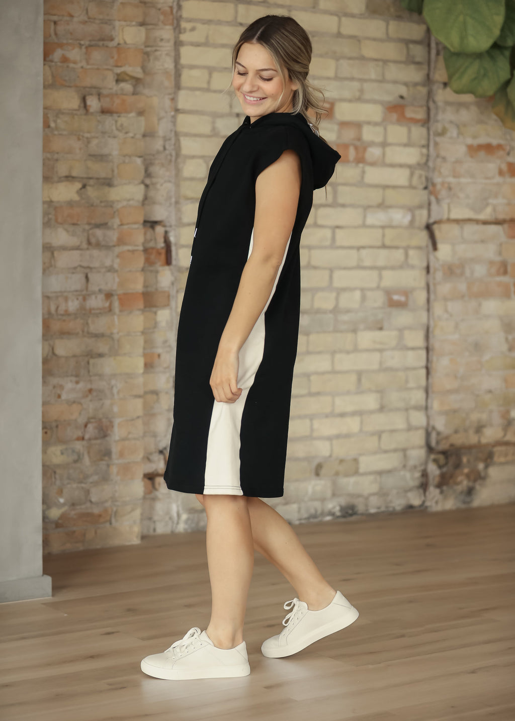Inherit Co. Asher Hooded Sweatshirt Dress — color detail