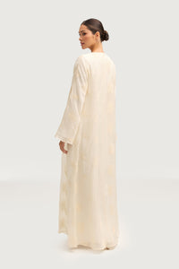 Assiya Embroidered Open Abaya - White Abayas Veiled 