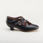 American Duchess Astoria Edwardian Leather Shoes (Black) — branding close-up