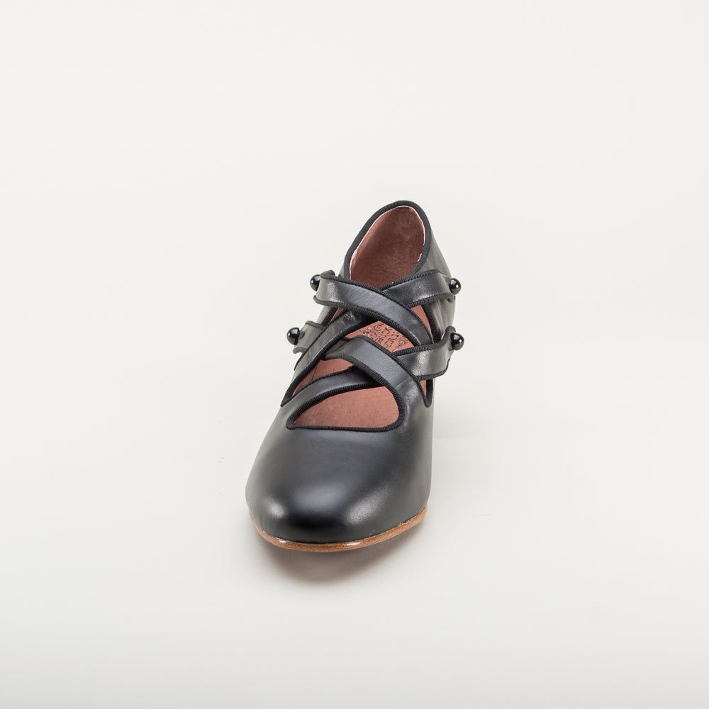 American Duchess Astoria Edwardian Leather Shoes (Black) — in-use context