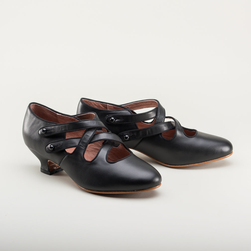 American Duchess Astoria Edwardian Leather Shoes (Black) — detail and construction