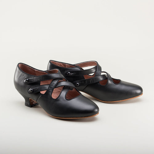 American Duchess Astoria Edwardian Leather Shoes (Black) — detail and construction