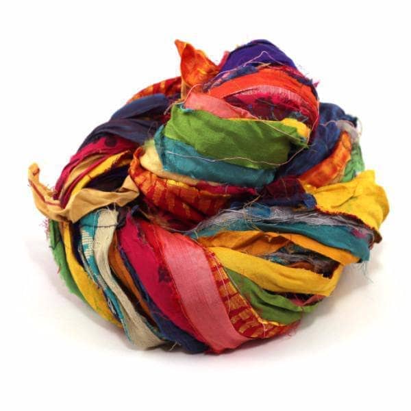 Darn Good Yarn Sari Silk Ribbon - "At the Bahamas" — size reference
