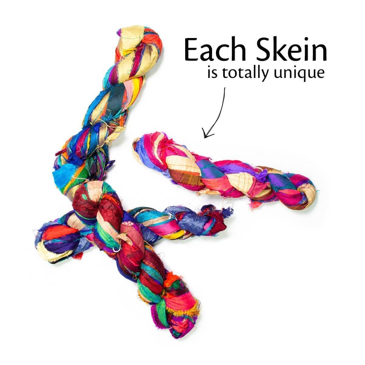 Darn Good Yarn Sari Silk Ribbon - "At the Bahamas" — side view
