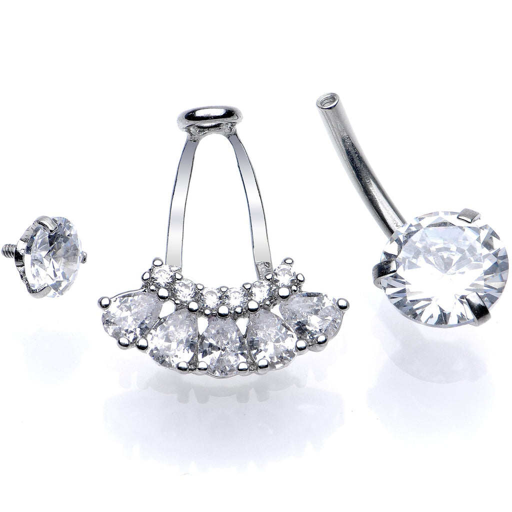 BodyCandy Clear Gem Swagger Sweep Dangle Belly Ring — lifestyle context