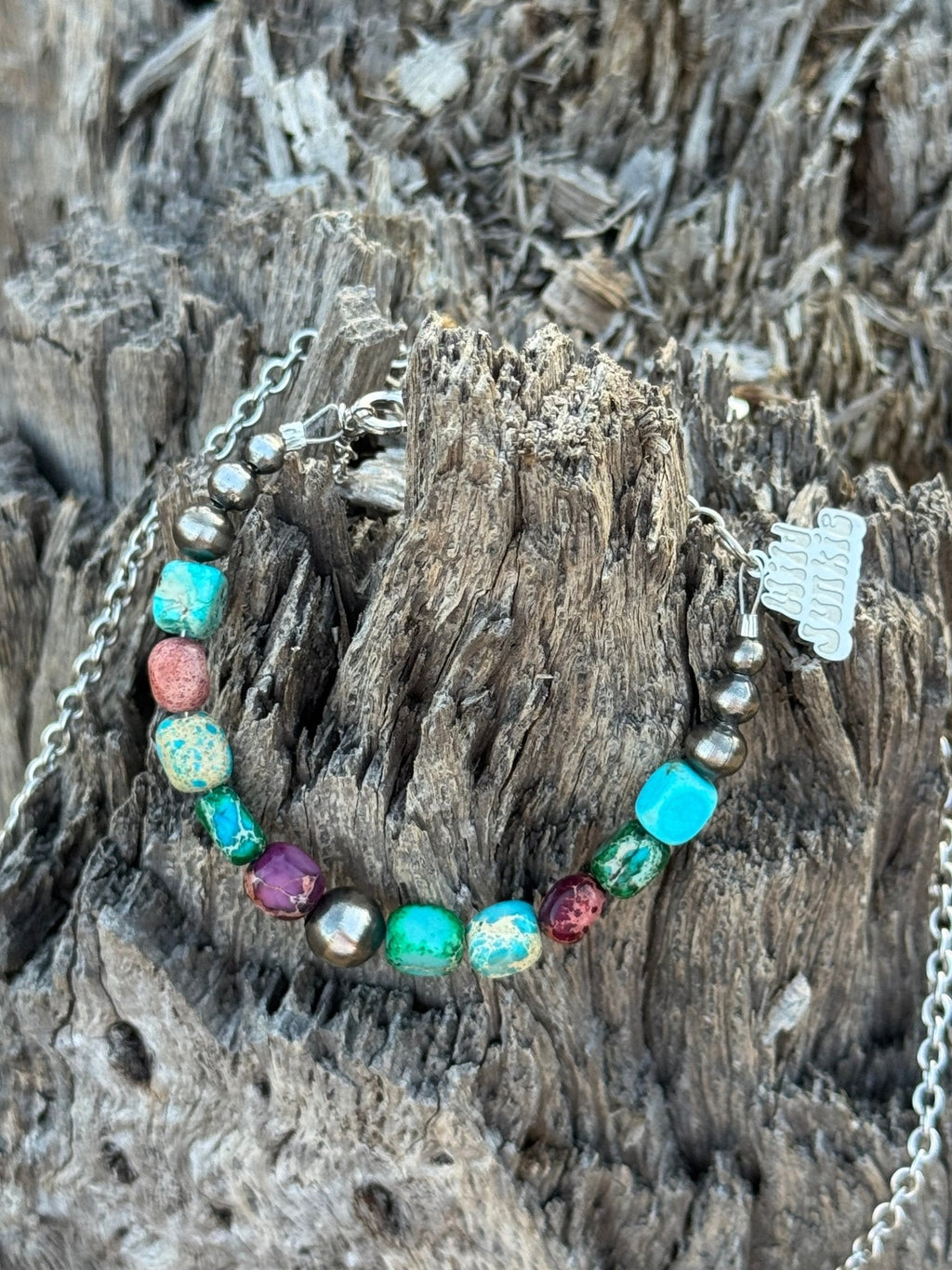 Wild Junkie Sterling Silver Jasper Turquoise Bracelet — main product shot