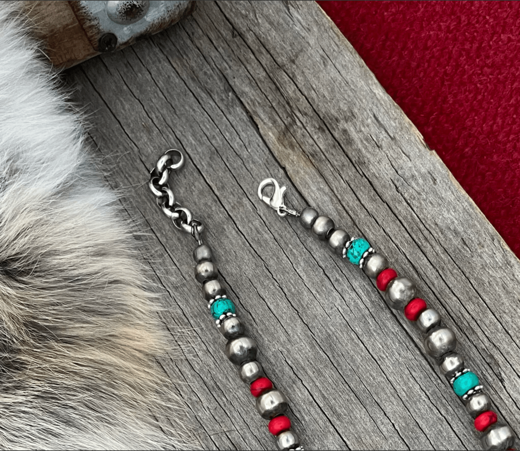 Wild Junkie Authentic Multicolored Turquoise Beaded Necklace — Turquoise detail