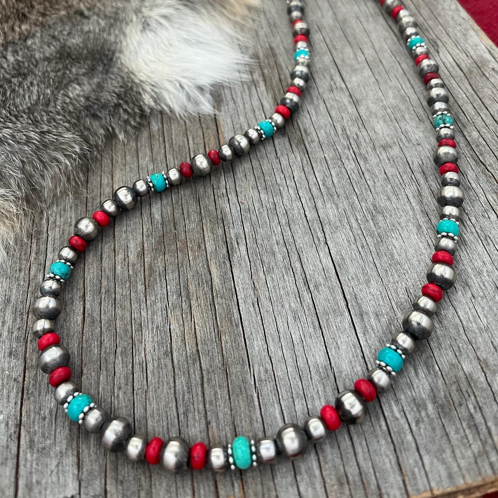 Wild Junkie Authentic Multicolored Turquoise Beaded Necklace — main product shot