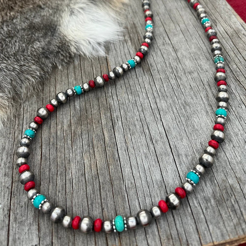 Wild Junkie Authentic Multicolored Turquoise Beaded Necklace — main product shot