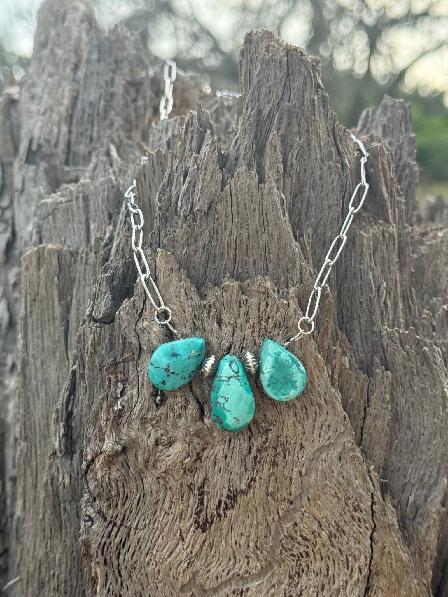 Wild Junkie Authentic Teardrop Turquoise Stones Necklace — main product shot