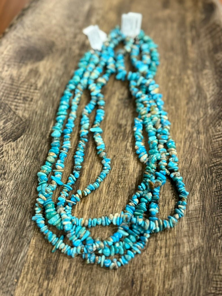 Wild Junkie Authentic Turquoise Chips Beaded Necklace — lifestyle context