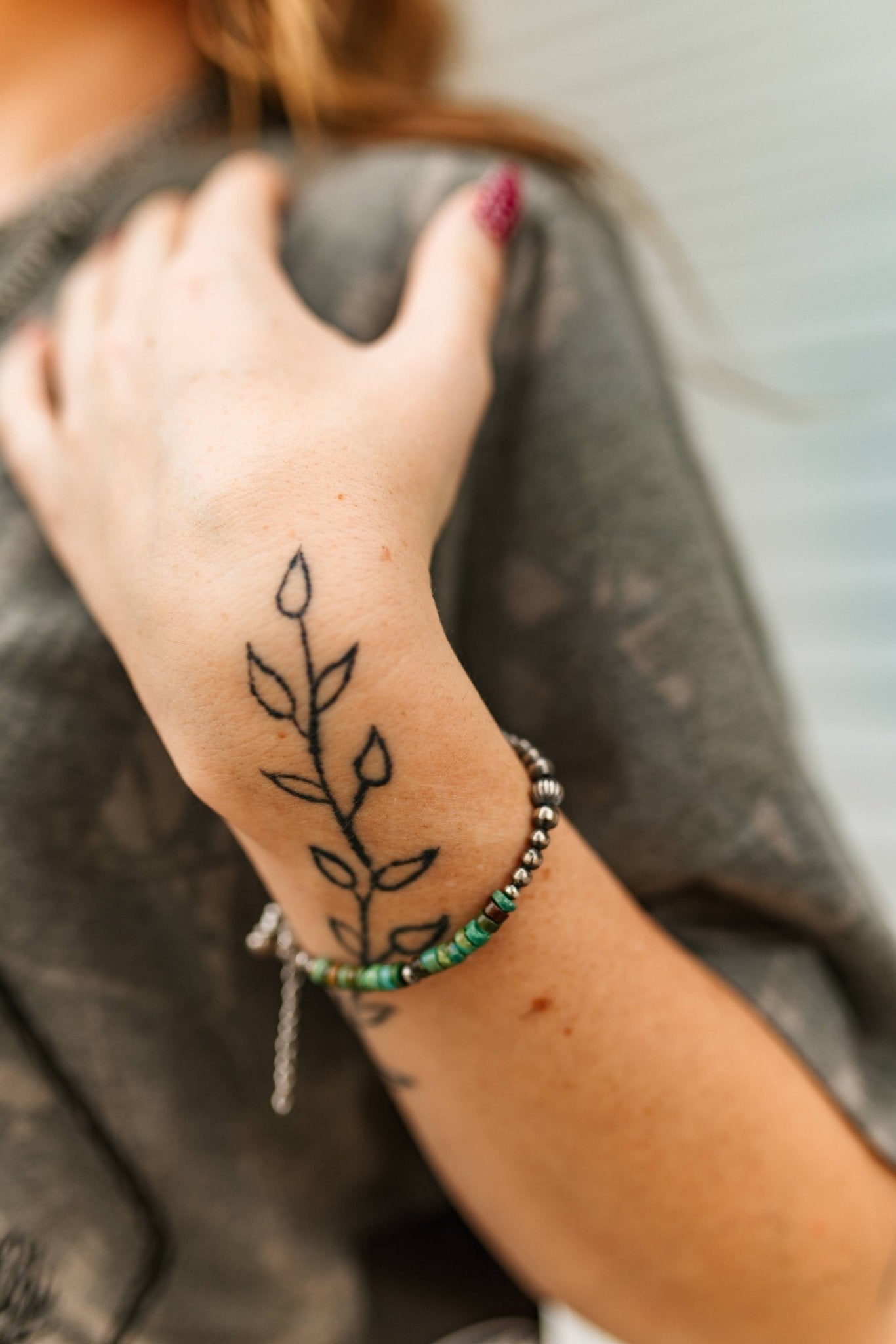 Wild Junkie Authentic Turquoise Heishi Beaded Bracelet — main product shot