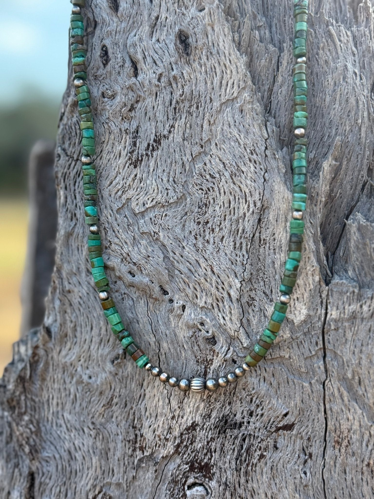 Wild Junkie Authentic Turquoise Heishi Beaded Choker — lifestyle context