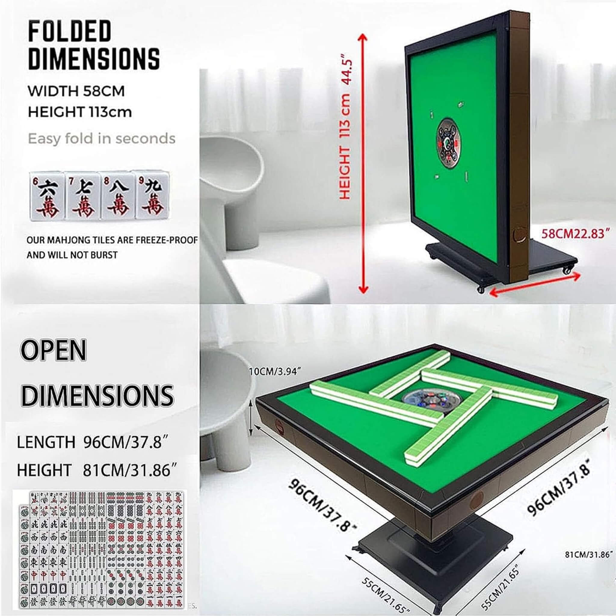Automatic Ultra-Thin Foldable Mahjong Table With Two 152 42MM Tile Sets (SAK82950) – SAKSBY WHOLESALE, view 8