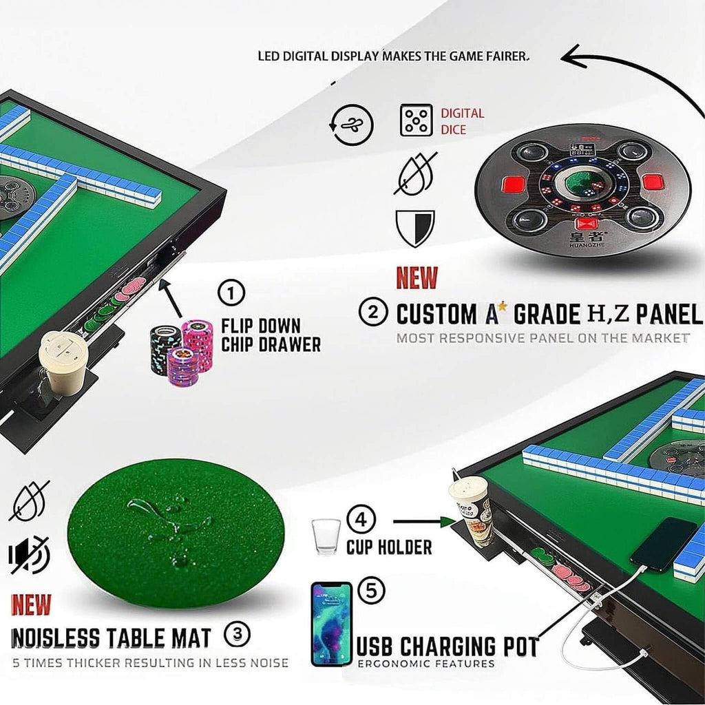 Automatic Ultra-Thin Foldable Mahjong Table With Two 152 42MM Tile Sets (SAK82950) – SAKSBY WHOLESALE, view 3