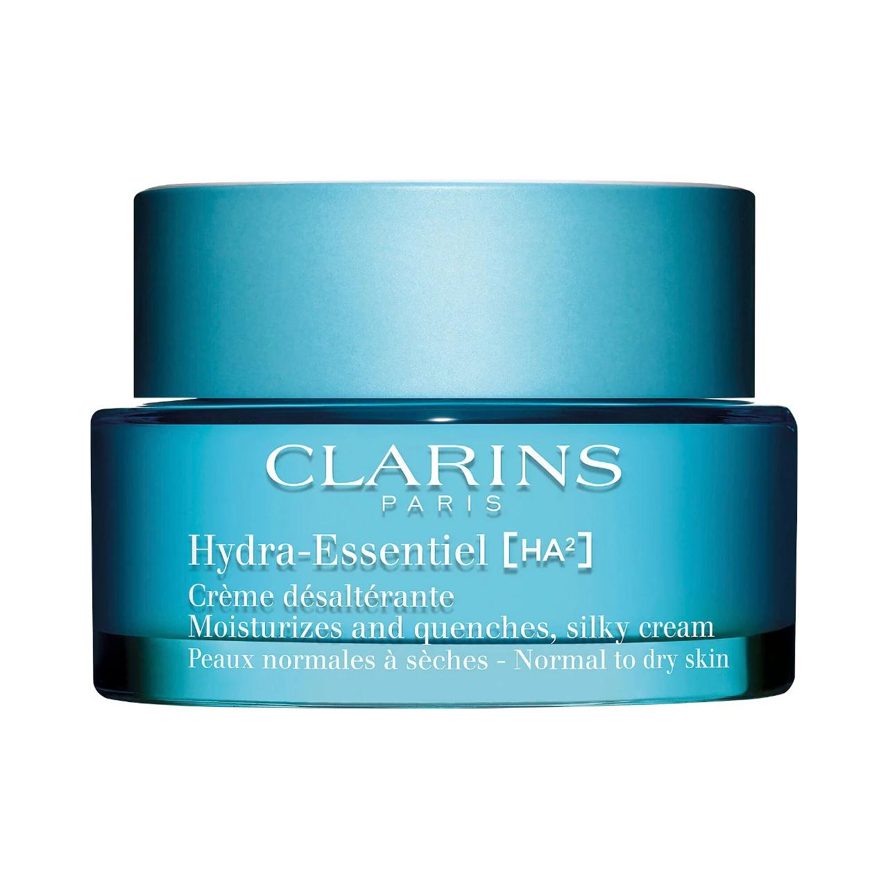Clarins Hydra-Essentiel: Silky Hydrating Face Moisturizer with Hyaluronic Acid for Dry, Dull Skin & Pollution Protection - 24 Hour Plumpness