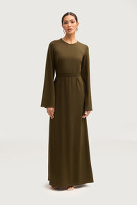 Ava Ribbed Maxi Dress - Olive Dresses Veiled 