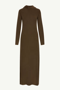 Ava Sweater Hoodie Maxi Dress - Dark Olive Clothing Veiled 