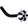 BodyCandy 18G 1/4 Clear Star 3mm CZ Gem Black IP L-Shape Nose Ring — main product shot