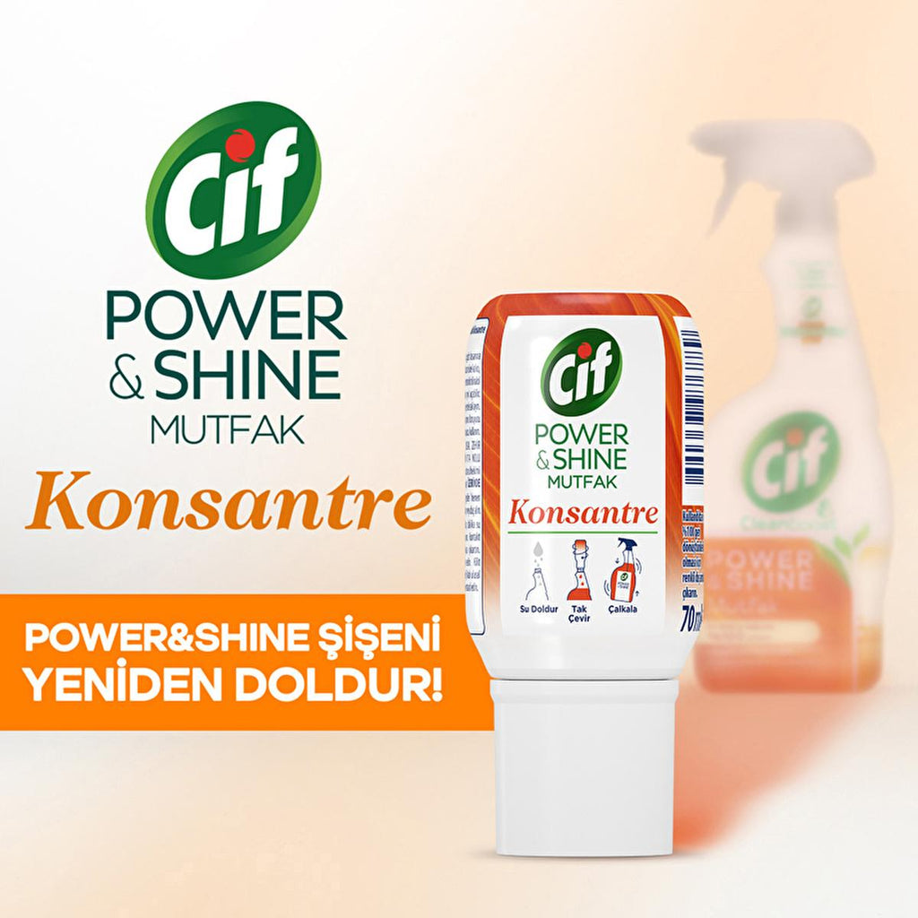 Cif Cif Power & Shine Concentrate - Refillable Kitchen Cleaning Solution with Cleanboost Technology