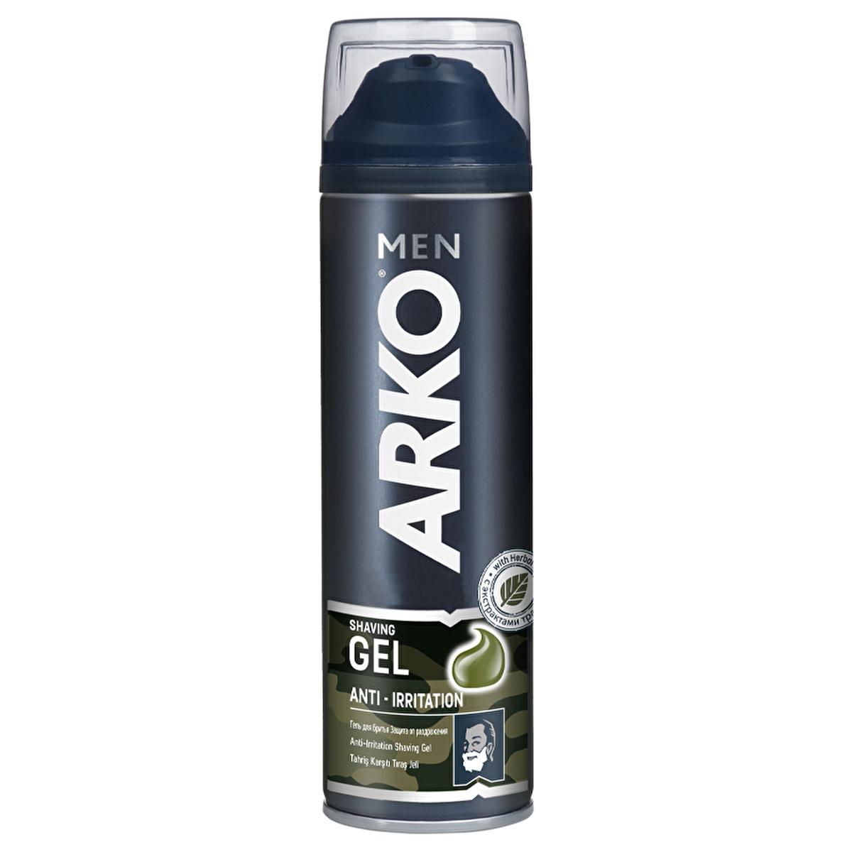 Arko Men Anti-Irritation Shaving Gel for Sensitive Skin - 200ml, Comfortable Shave for Men