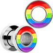 BodyCandy Rainbow Unity Pride Screw Fit Tunnel Plug Set 2G to 1" — lifestyle context