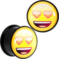 BodyCandy 5/8 Licensed Heart Eyes emoji Acrylic Double Flare Plug Set — main product shot