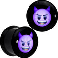 BodyCandy 1/2 Licensed Purple Devil emoji Acrylic Double Flare Plug Set — main product shot