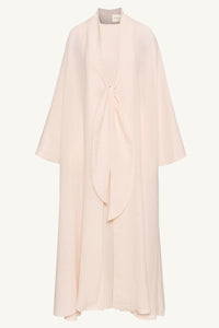 Azka Tie Front Abaya - Unbleached Clothing Veiled 