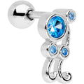 BodyCandy Aqua CZ Gem Sassy Swirl Cartilage Tragus Earring — main product shot