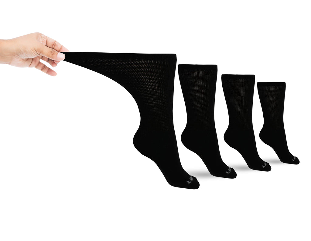 DSC Men's Ultra-Soft Upper Calf Diabetic Socks (4 Pair) — back view
