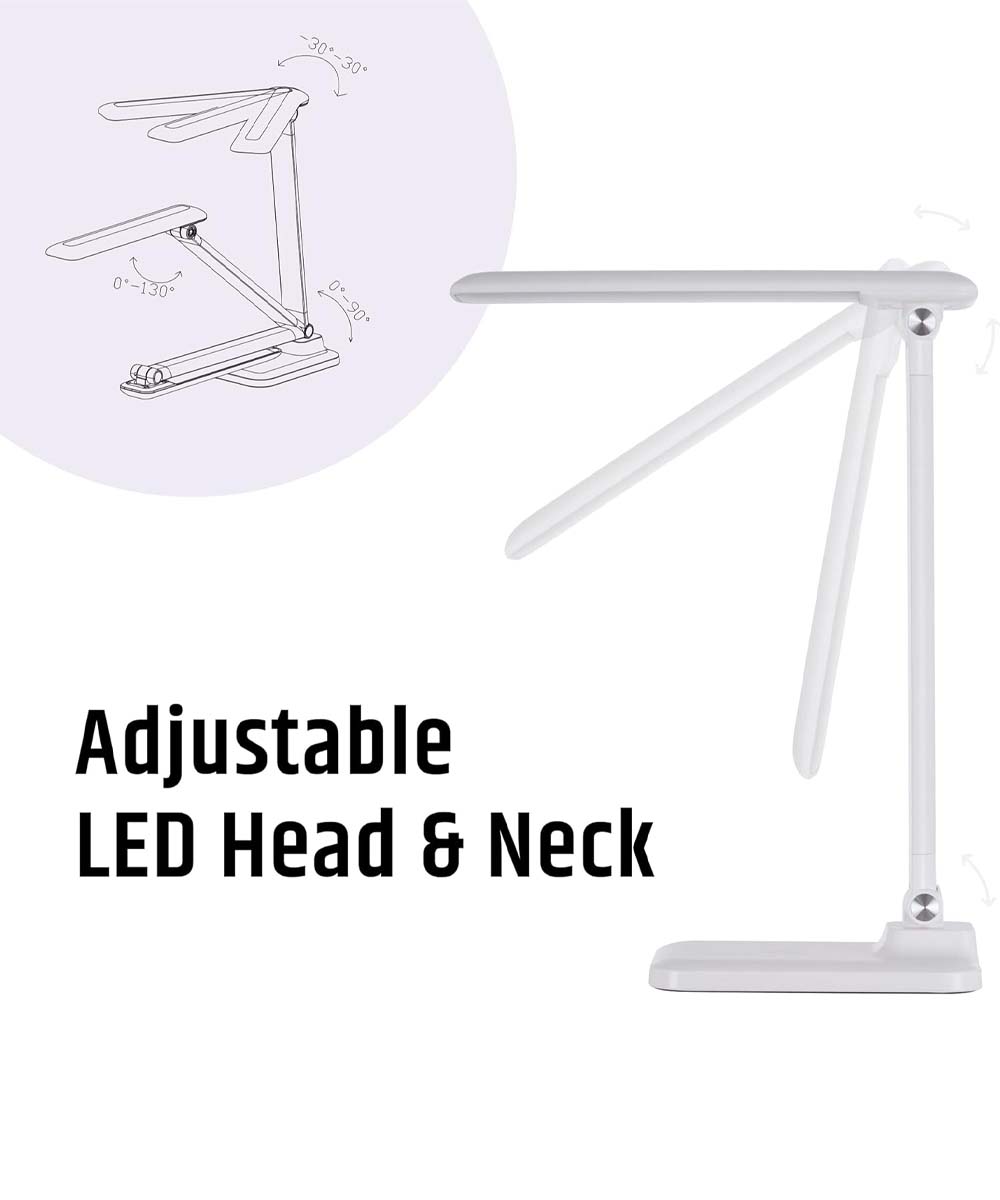 Brilli 15"H Bright-Clean Antimicrobial LED Desk Lamp Matte White Finish with Wireless Charging – LampsUSA, view 6