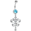 BodyCandy Blue Gem Chandelier Double Dangle Belly Ring — main product shot