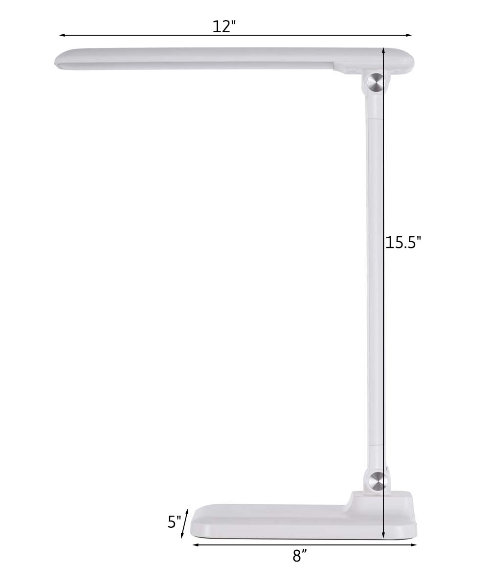 Brilli 15"H Bright-Clean Antimicrobial LED Desk Lamp Matte White Finish with Wireless Charging – LampsUSA, view 3