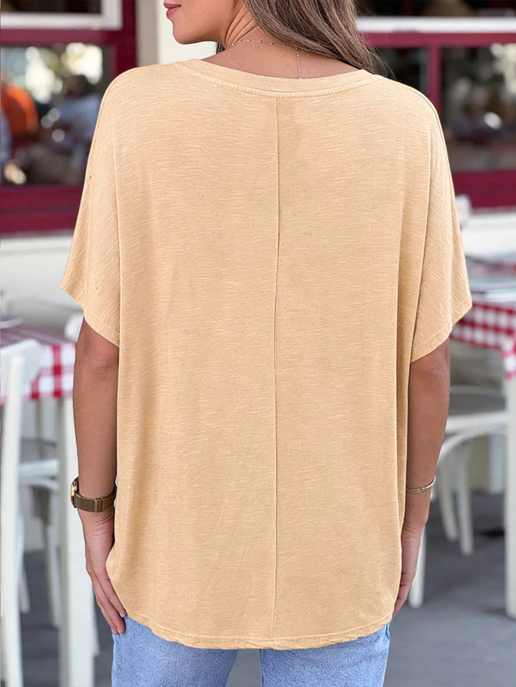 Casual V-Neck Relaxed Fit T-Shirt
