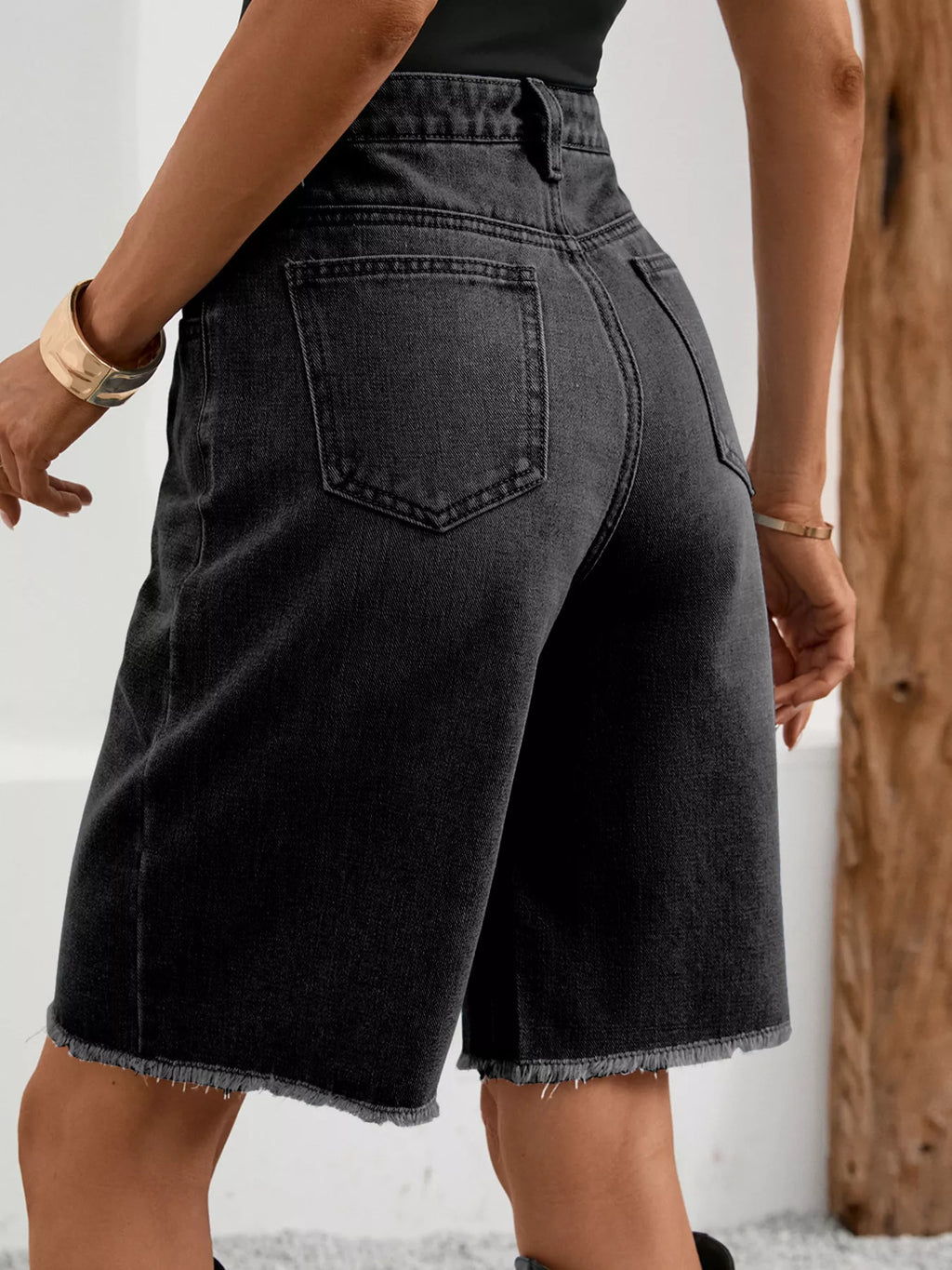 Ripped Frayed Hem Denim Shorts