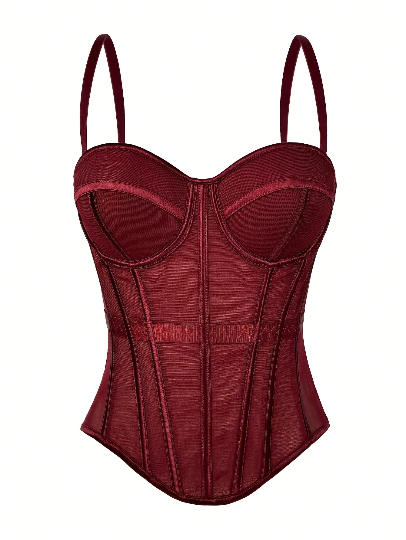 MyClosetAid Mesh See-Through Fishbone Corset — side view
