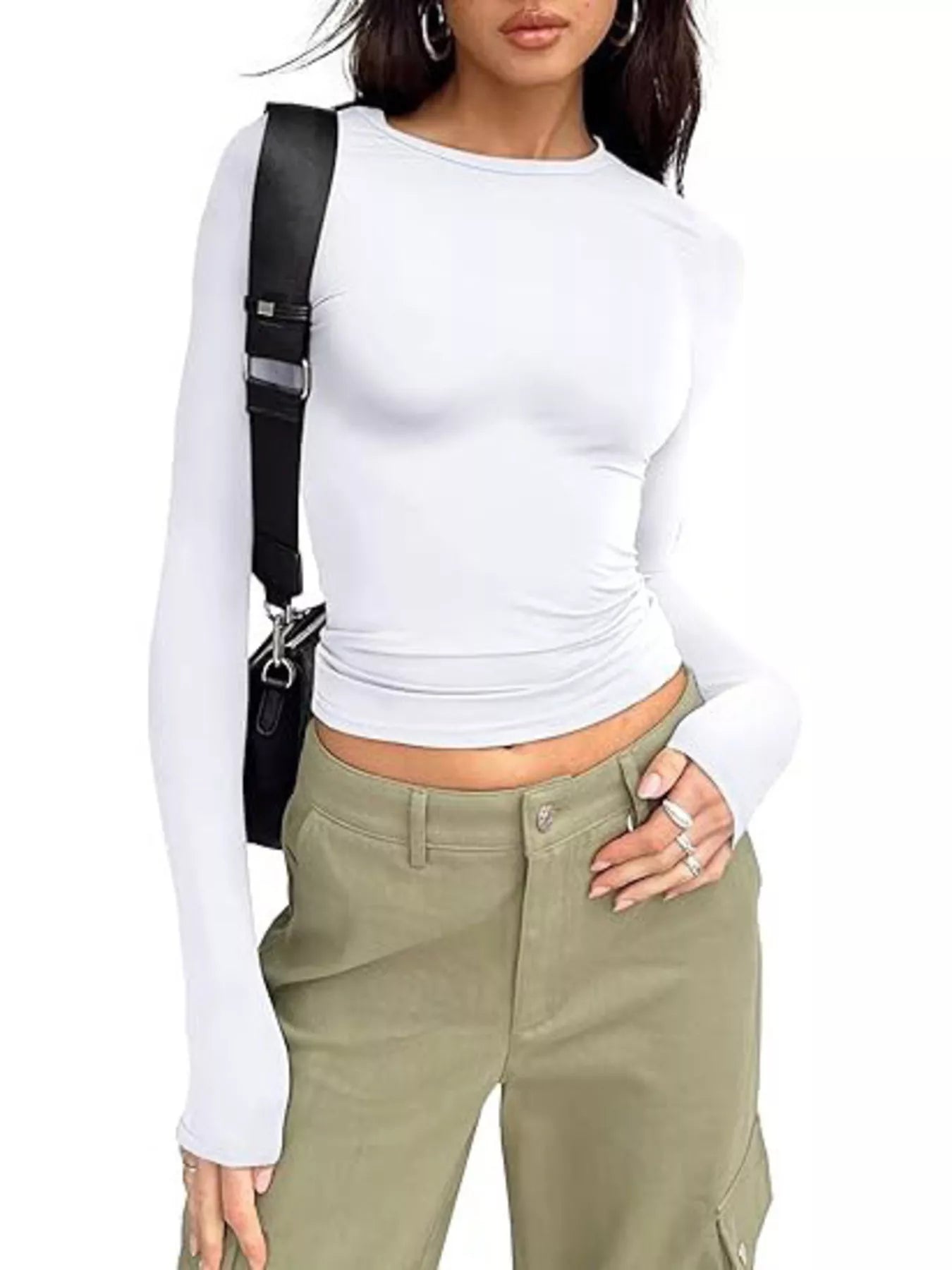 Ruched Long Sleeve T-Shirt