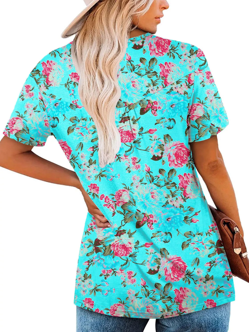 Plus Size Floral Print Short Sleeve T-Shirt
