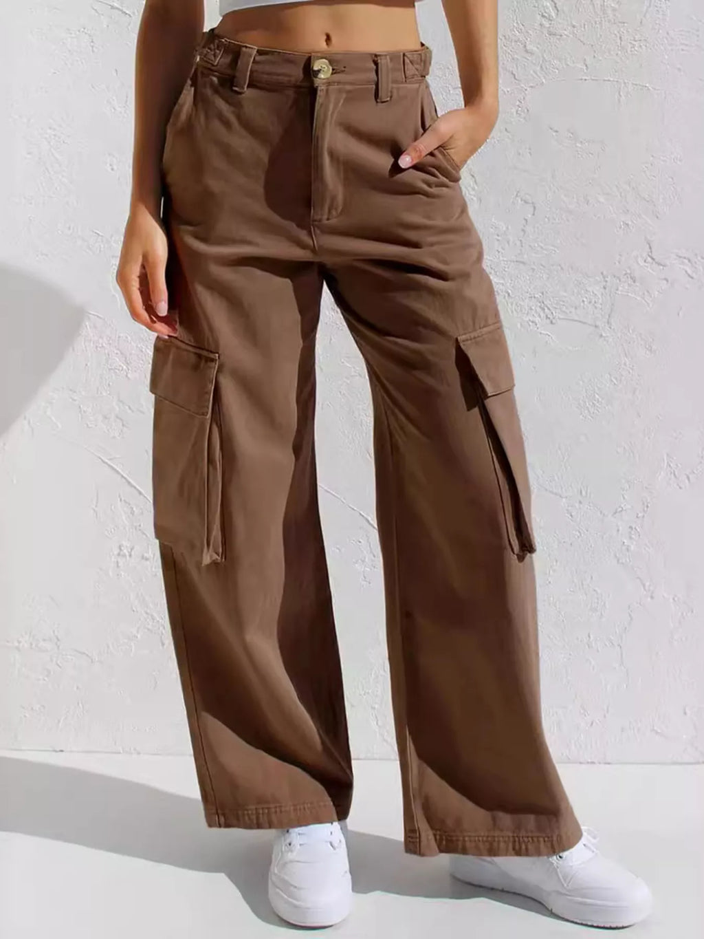 High-Waisted Wide Leg Cargo Jeans