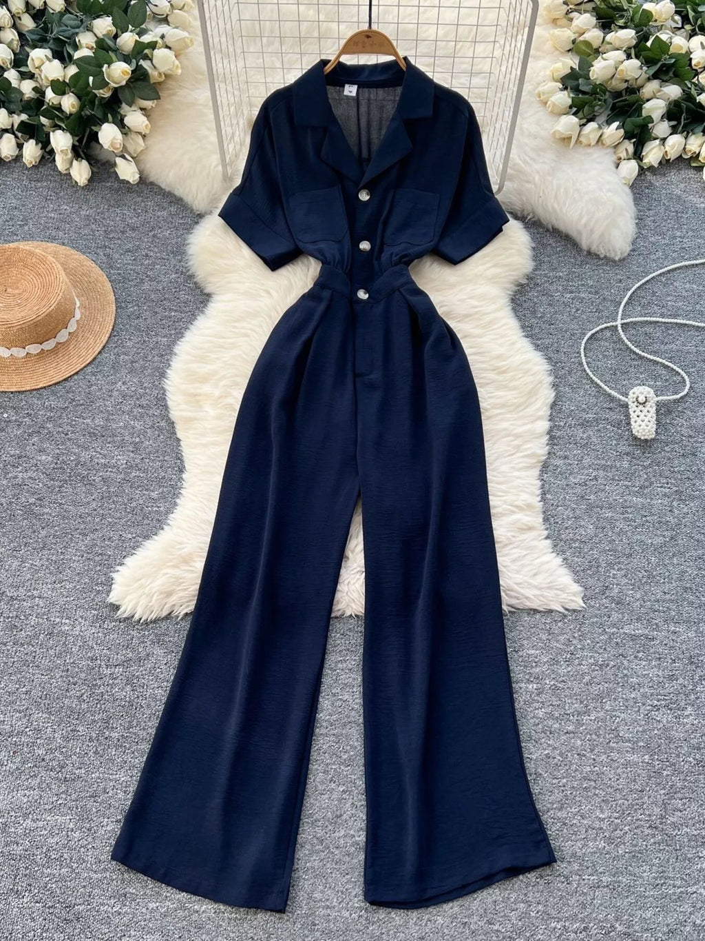 Tie Waist Wide Leg Jumpsuit