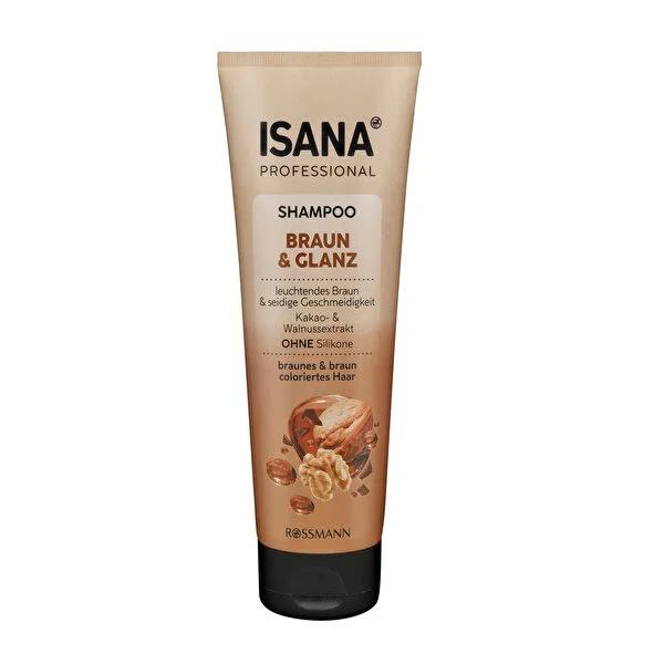 Isana Professional Brown & Shiny Hair Shampoo: Enhance Color, UV Protection, Vegan - 8.45 fl oz