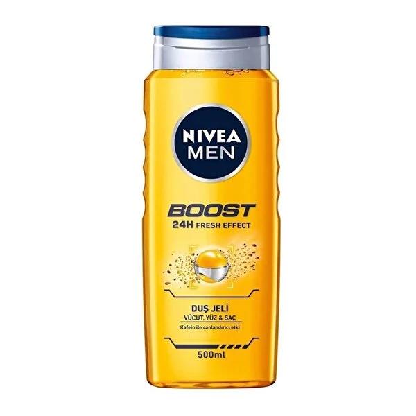 Nivea Men Boost Shower Gel - Refreshing Masculine Scent, Long-Lasting Freshness - 16.91 fl oz