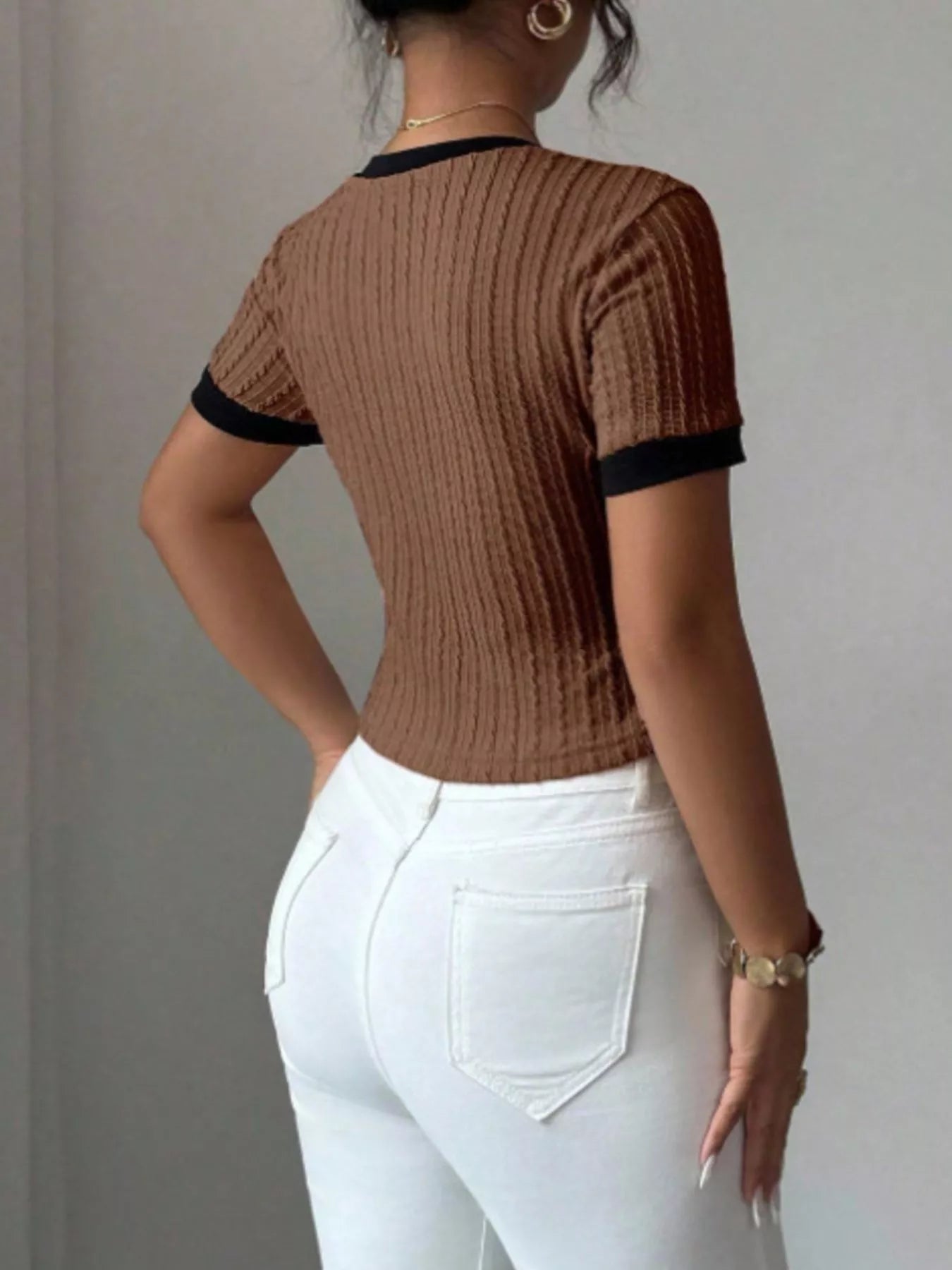 Contrast Trim Short Sleeve T-Shirt