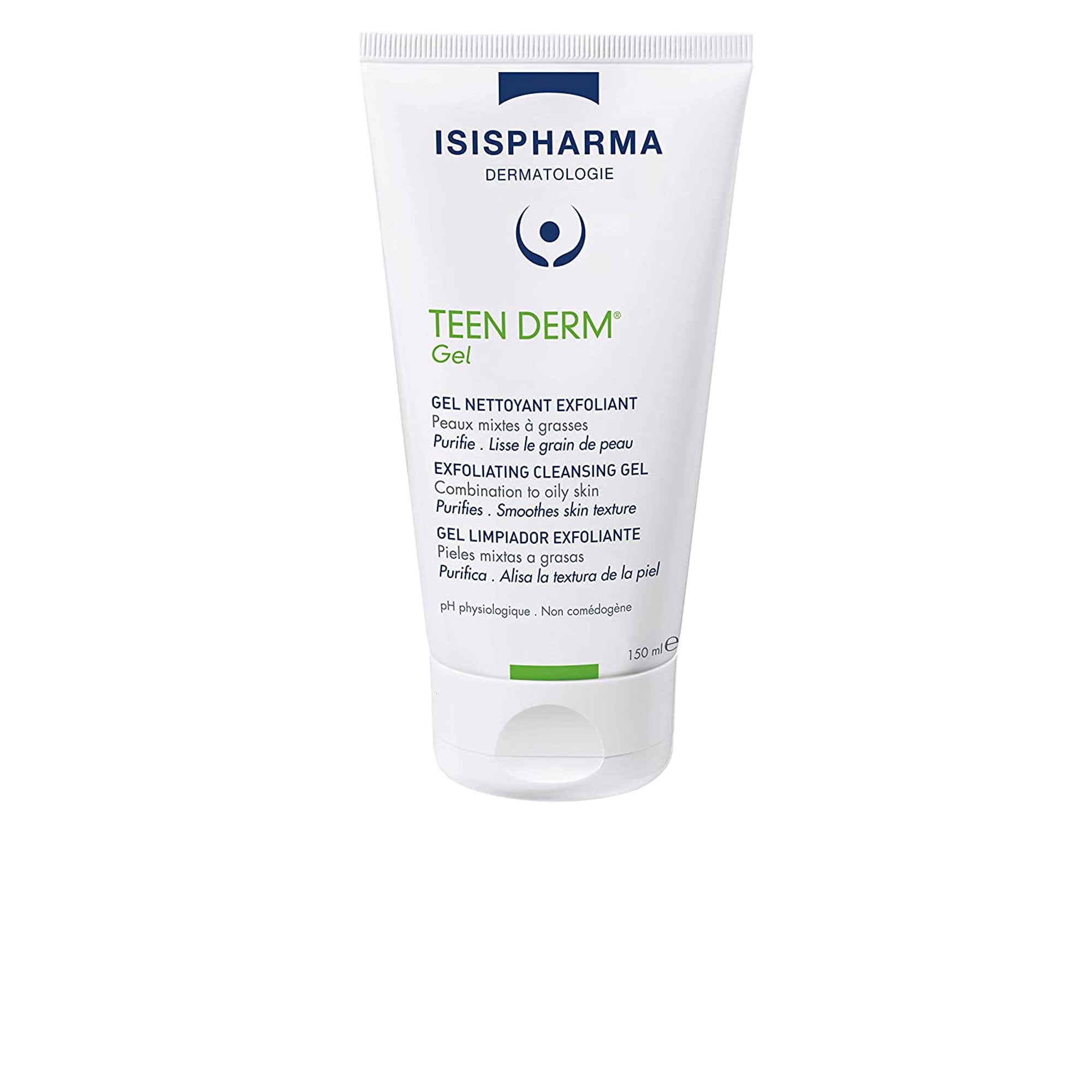 Isis Pharma Teen Derm Gel 150ml - Exfoliating Facial Gel for Acne-Prone Skin, Salicylic Acid Face Wash, Oil Control