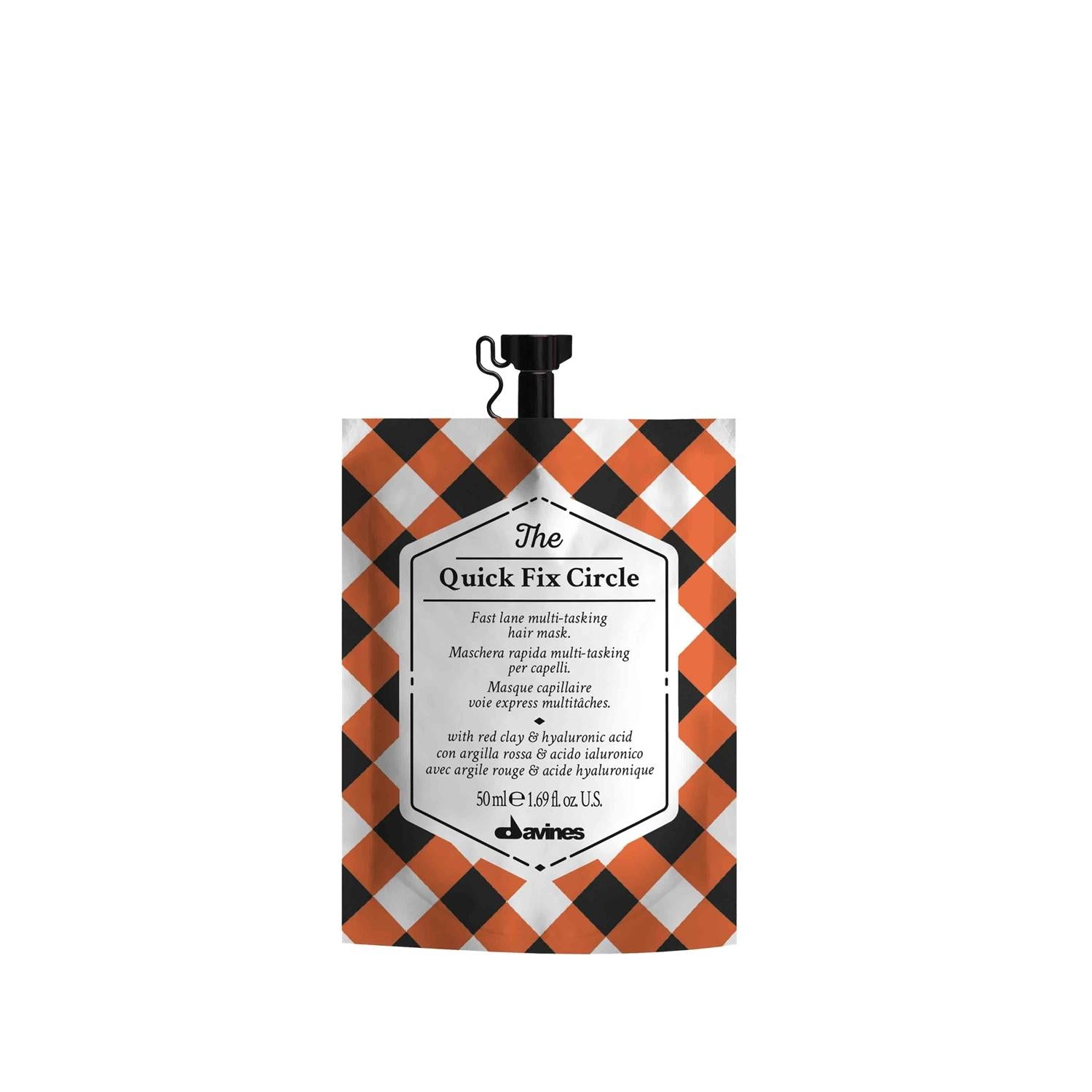 Davines The Quick Fix Circle Hair Care Mask - 50ml Multi-Purpose Hair Treatment for Damaged Hair
