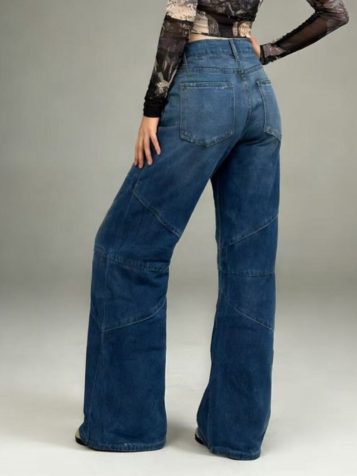 Vintage Wash Wide Leg Jeans