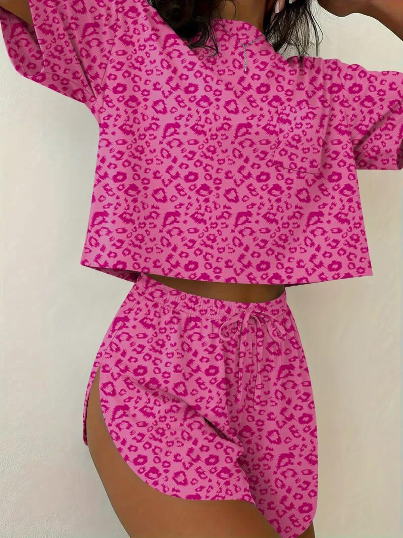 Printed Round Neck Tee and Shorts Set